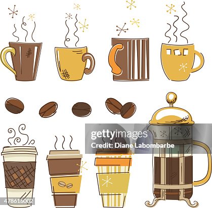 Hand Drawn Sketchy Coffee Elements Hand Drawn Sketchy Coffee Elements