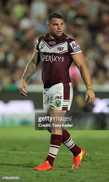 Anthony Watmough of Manly during the round two NRL match between the Manly Warringah Sea Eagles and the South Sydney Rabbitohs at Bluetongue Stadium...