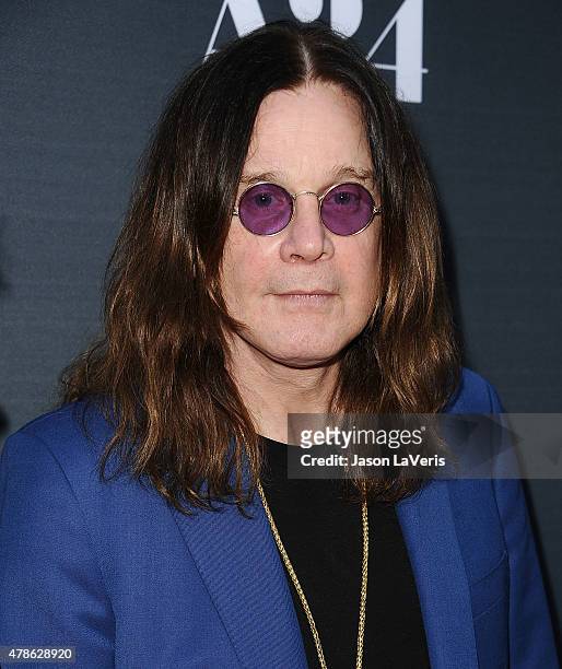 Ozzy Osbourne attends the premiere of "Amy" at ArcLight Cinemas on June 25, 2015 in Hollywood, California.