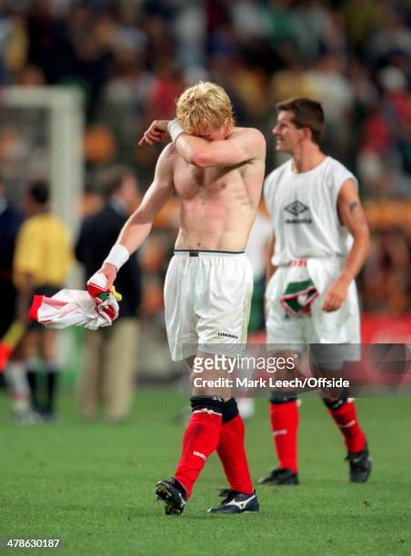 June 1998 - Football World Cup 1998 - Scotland v Morocco - Colin Hendry of Scotland looks dejected after losing 3-0 to Morocco.