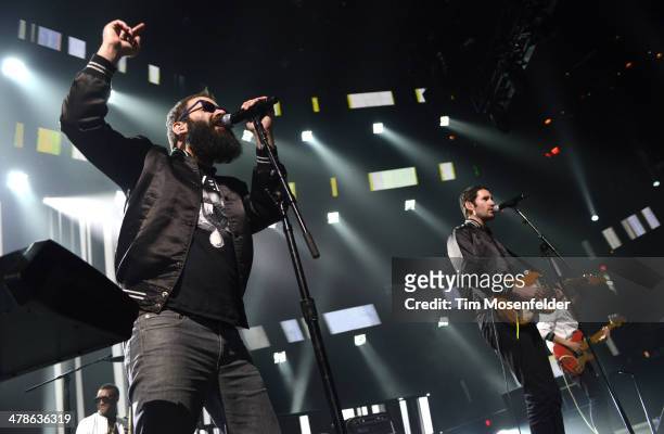 Sebu Simonian and Ryan Merchant of Capital Cities perform as part of the iTunes Festival At SXSW at Moody Theater on March 13, 2014 in Austin, Texas.