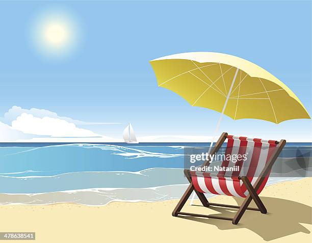 beach - deckchair stock illustrations