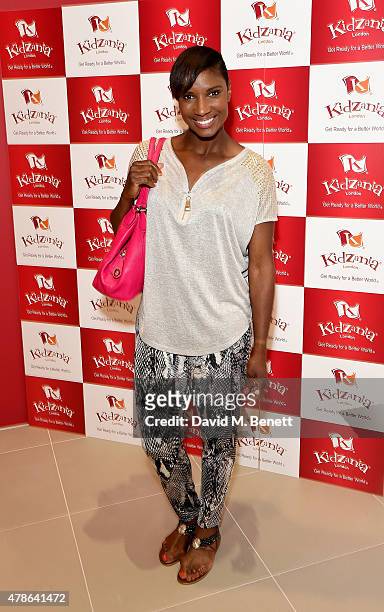 Denise Lewis attends a tea party to celebrate the launch of KidZania London at Westfield London on June 26, 2015 in London, England.