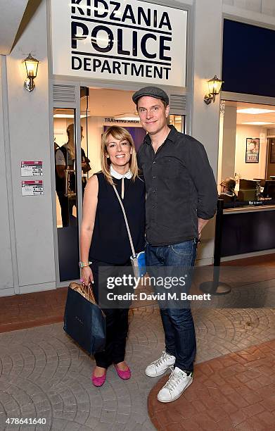 Fay Ripley and Daniel Lapaine attend a tea party to celebrate the launch of KidZania London at Westfield London on June 26, 2015 in London, England.