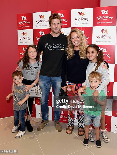 Charlie Brooks with Ben Hollington and daughter Kiki attend a tea party to celebrate the launch of KidZania London at Westfield London on June 26,...