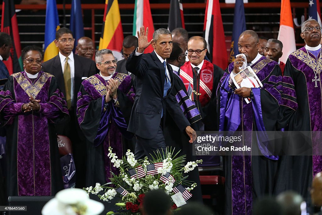 President Obama Joins Mourners At Funeral Of Rev. Clementa Pinckney