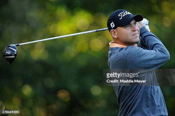 Bill Haas hits a tee shot on the 11th hole during the second round of the Valspar Championship at Innisbrook Resort and Golf Club on March 14, 2014...