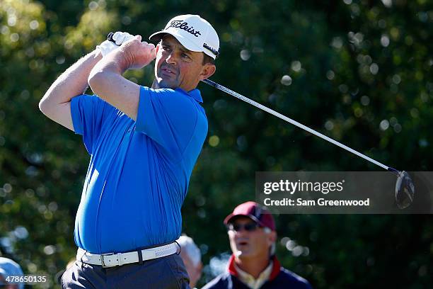 Greg Chalmers of Australia hits a tee shot during the second round of the Valspar Championship at Innisbrook Resort and Golf Club on March 14, 2014...