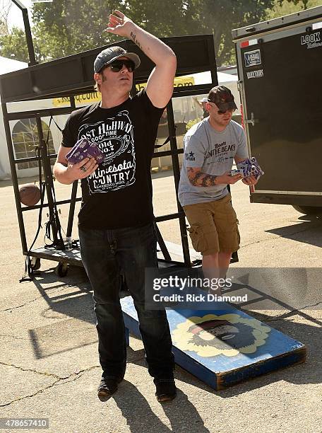 Singer/Songwriter Jerrod Niemann backstage during Kicker Country Stampede - Day 2 on June 26, 2015 at Tuttle Creek State Park in Manhattan, Kansas.