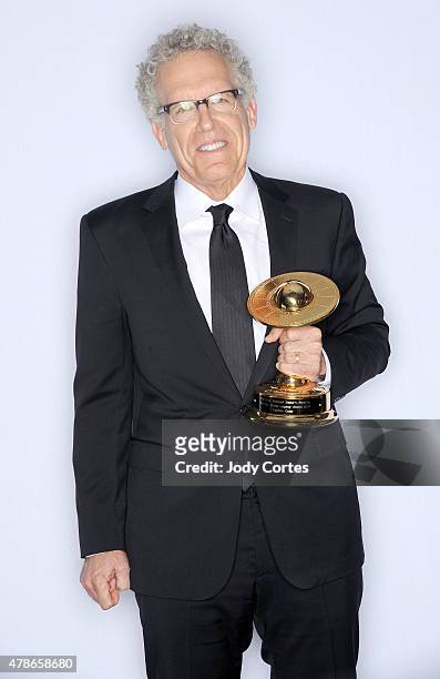 Producer Carlton Cuse poses with The Dan Curtis Legacy Award at 41st Annual Saturn Awards held at The Castaway on June 25, 2015 in Burbank,...