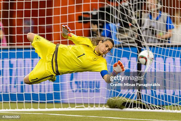 Nadine Angerer of Germany allows a goal on a penalty kick during the 2015 FIFA Women's World Cup quarter final match against France at Olympic...