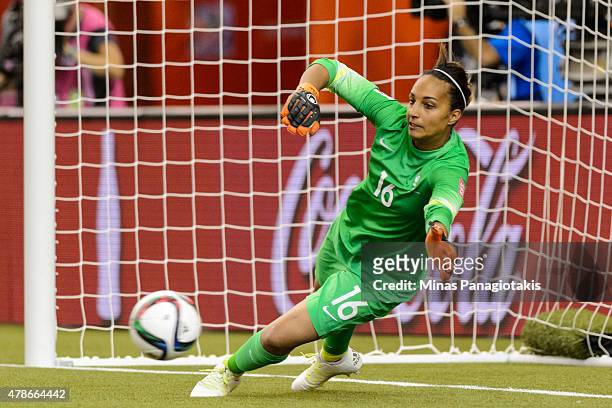 Sarah Bouhaddi of France allows a goal on a penalty kick during the 2015 FIFA Women's World Cup quarter final match against Germany at Olympic...