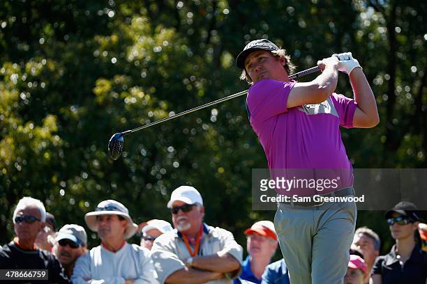 Jason Dufner hits a tee shot on the 6th hole during the second round of the Valspar Championship at Innisbrook Resort and Golf Club on March 14, 2014...