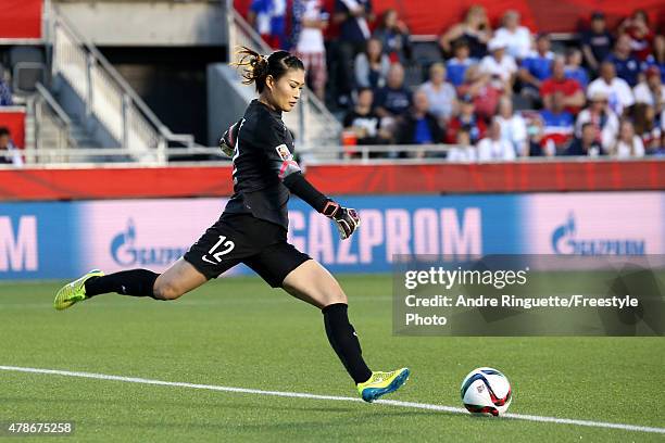 Wang Fei of China clears the ball in the second half against the United States in the FIFA Women's World Cup 2015 Quarter Final match at Lansdowne...