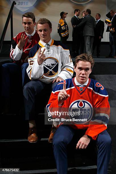 First pick Connor McDavid of the Edmonton Oilers, second pick Jack Eichel of the Buffalo Sabres and third pick Dylan Strome of the Arizona Coyotes...