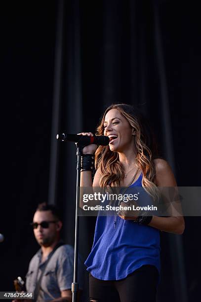 Singer Jana Kramer performs onstage during day 1 of the Big Barrel Country Music Festival on June 26, 2015 in Dover, Delaware.