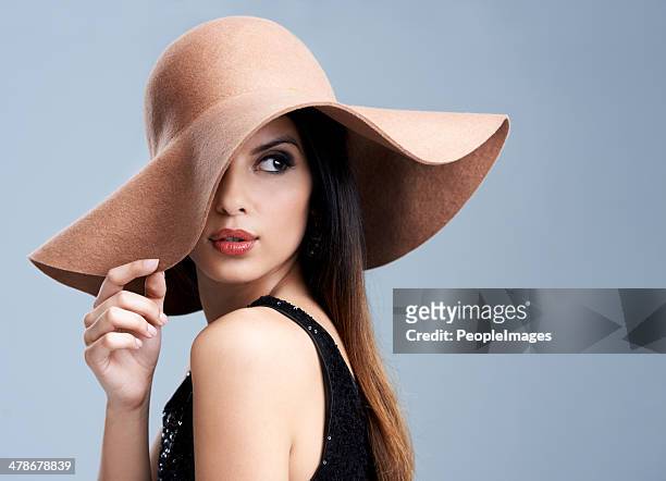 the epitome of gorgeous elegance - hat stock pictures, royalty-free photos & images