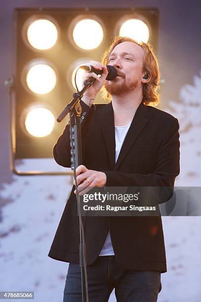 Lars Winnerback performs onstage during the second day of the Bravalla Festival on June 26, 2015 in Norrkoping, Sweden.