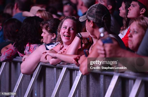 Guests enjoy the Blake Shelton performance during day 1 of the Big Barrel Country Music Festival on June 26, 2015 in Dover, Delaware.