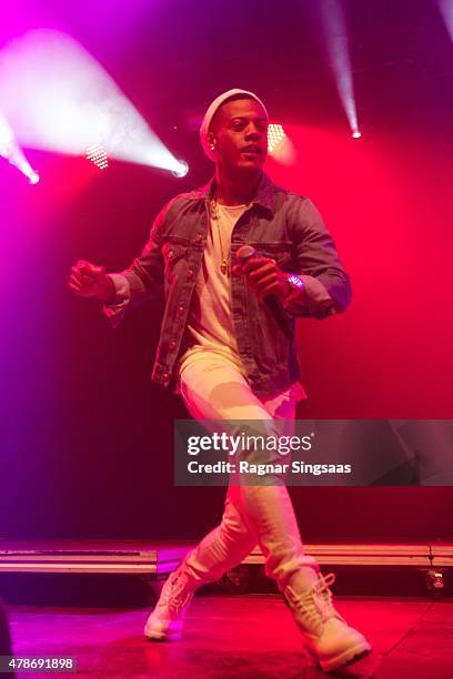 Kahouly Nicolay of Nico and Vinz performs onstage during the second day of the Bravalla Festival on June 26, 2015 in Norrkoping, Sweden.