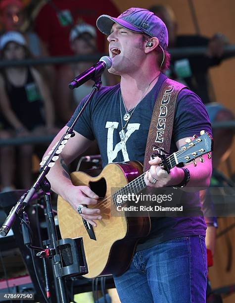 Singer/Songwriter Jerrod Niemann performs during Kicker Country Stampede - Day 2 on June 26, 2015 at Tuttle Creek State Park in Manhattan, Kansas.