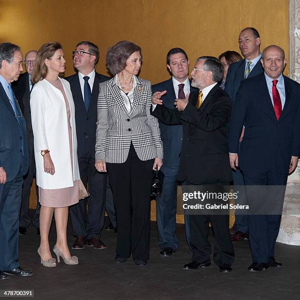 Queen Sofia of Spain, Maria Dolores de Cospedal and Jose Ignacio Wert attend 'El griego de Toledo' Exhibition Opening at Museo de Santacruz on March...