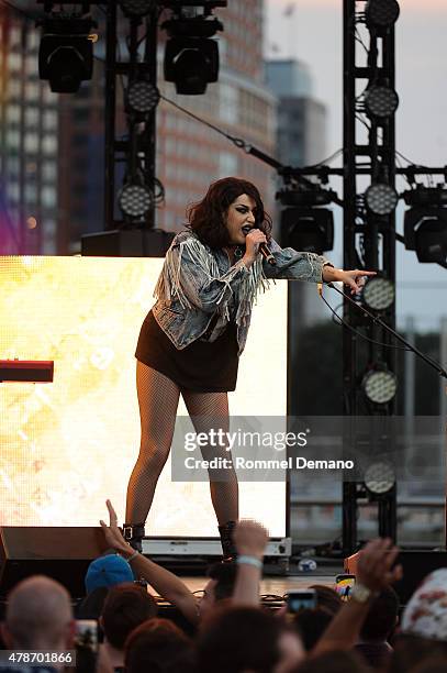 Adore Delano performs at New York City Pride 2015 - Rally at Pier 26 on June 26, 2015 in New York City.