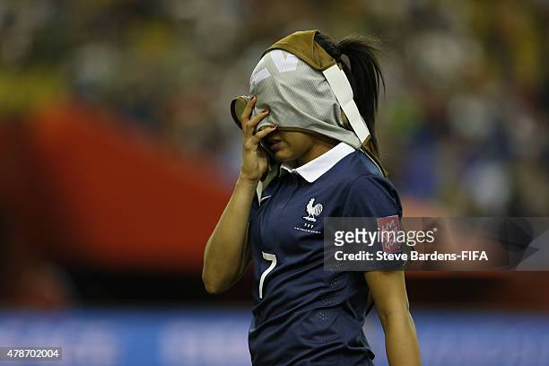 Kenza Dali of France looks dejected after losing to Germany in a penalty shoot out during the FIFA Women's World Cup 2015 quarter final match between...