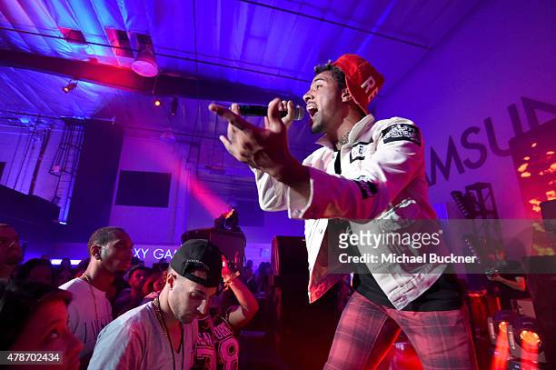 Recording artist Vic Mensa performs onstage at a Roc Nation curated Samsung exclusive concert at Samsung Studio LA on June 26, 2015 in Los Angeles,...