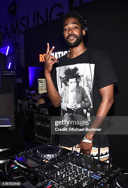 Square Biz spins at a Roc Nation curated Samsung exclusive concert at Samsung Studio LA on June 26, 2015 in Los Angeles, California.