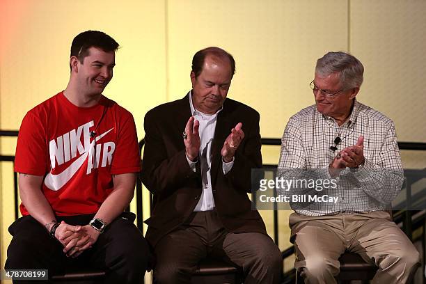 McCarron, David Cutcliffe and Dick Vermeil attend the 77th Annual Maxwell Football Club Discussion Table at Ovation Hall at Revel Resort & Casino...