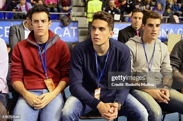 Barcelona soccer player, Marc Bartra Aregall attends the 2013-2014 Turkish Airlines Euroleague Top 16 Date 10 game between FC Barcelona Regal v...