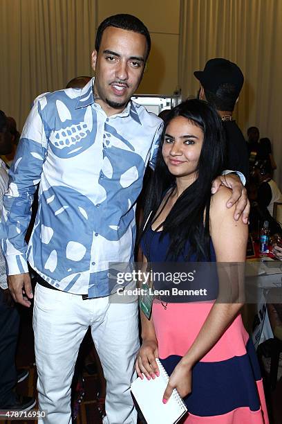 Recording artist French Montana and Chrystal Aguilera attend the BET & Make A Wish Foundation Recipients Attend Day 1 BET Awards Weekend Sprite Radio...