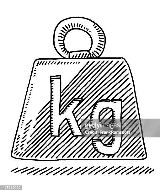 weight symbol kilogram drawing - mass unit of measurement stock illustrations