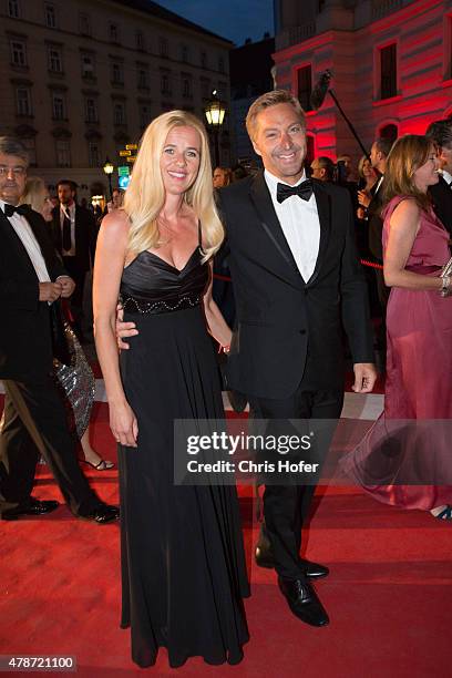 Hans Knauss with his wife Barbara attend the Fete Imperiale 2015 on June 26, 2015 in Vienna, Austria.