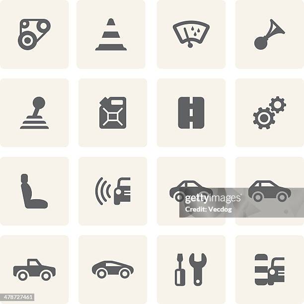 stockillustraties, clipart, cartoons en iconen met car icon set (saro series) - car horn