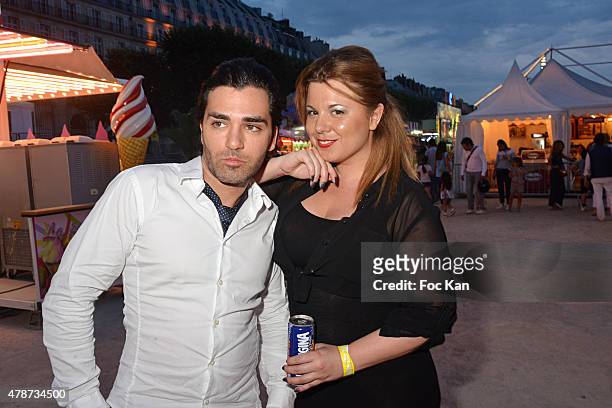 Cindy Lopes and Maxime attend 'Fete des Tuileries' : Launch Party To Benefit Meghanora Association on June 26, 2015 in Paris, France.