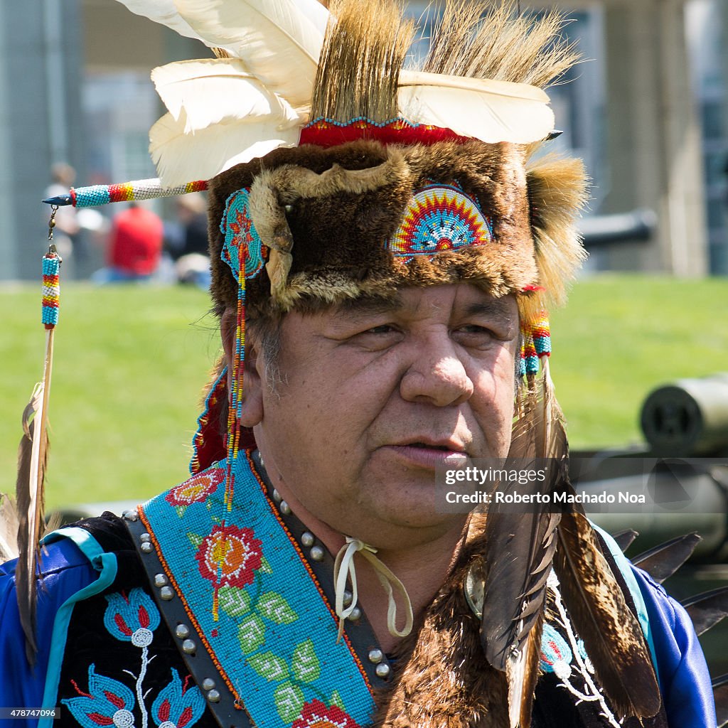 Canadian First Nations member: Indian man in national...