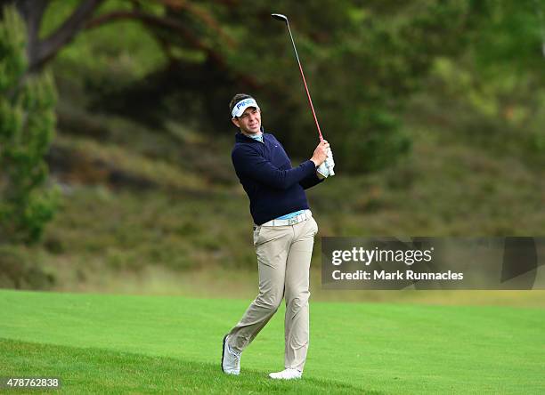 Charlie Ford of England in action during the third round of the 2015 SSE Scottish Hydro Challenge at the MacDonald Spey Valley Championship Golf...