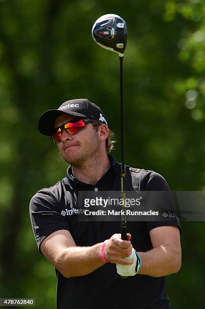 Dean Burmester of Republic of South Africa in action during the third round of the 2015 SSE Scottish Hydro Challenge at the MacDonald Spey Valley...