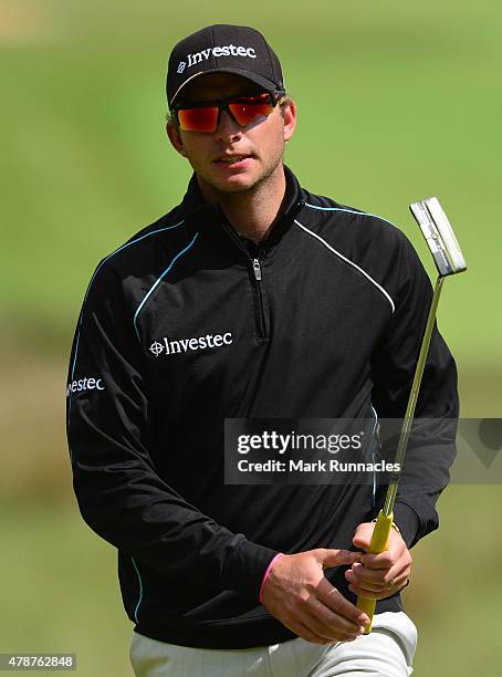 Dean Burmester of republic of South Africa in action during the third round of the 2015 SSE Scottish Hydro Challenge at the MacDonald Spey Valley...