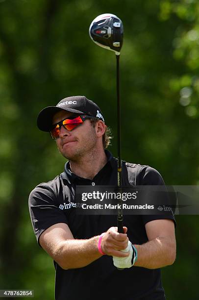 Dean Burmester of Republic of South Africa in action during the third round of the 2015 SSE Scottish Hydro Challenge at the MacDonald Spey Valley...