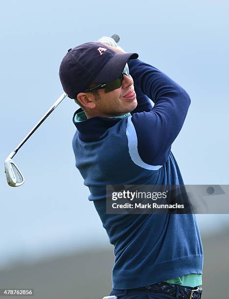 James Heath of England in action during the third round of the 2015 SSE Scottish Hydro Challenge at the MacDonald Spey Valley Championship Golf...