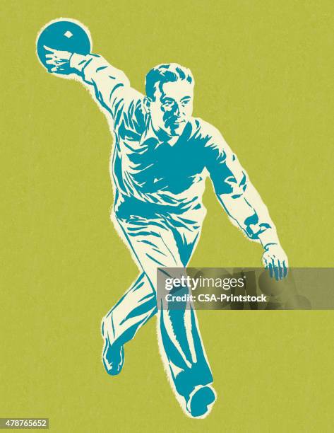 man bowling - man bowling stock illustrations