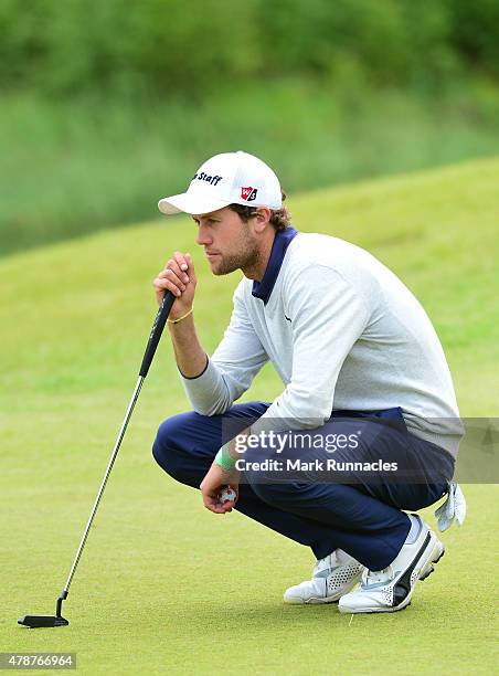 William Harold of England in action during the third round of the 2015 SSE Scottish Hydro Challenge at the MacDonald Spey Valley Championship Golf...