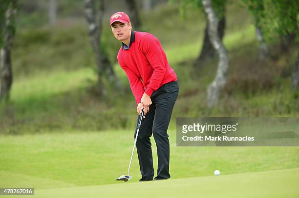 Elisa Bertheussen of Norway in action during the third round of the 2015 SSE Scottish Hydro Challenge at the MacDonald Spey Valley Championship Golf...