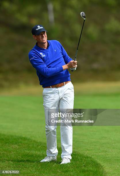 Maarten Lafeber of Netherlands in action during the third round of the 2015 SSE Scottish Hydro Challenge at the MacDonald Spey Valley Championship...