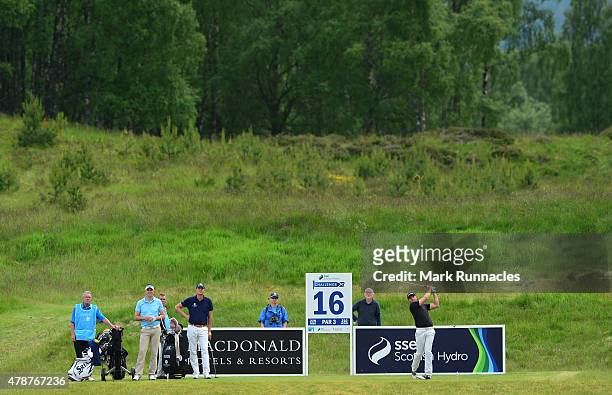 Dean Burmester of republic of South Africa in action during the third round of the 2015 SSE Scottish Hydro Challenge at the MacDonald Spey Valley...