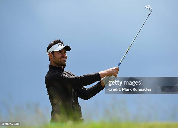 Jean-Baptiste Gonnet of France in action during the third round of the 2015 SSE Scottish Hydro Challenge at the MacDonald Spey Valley Championship...