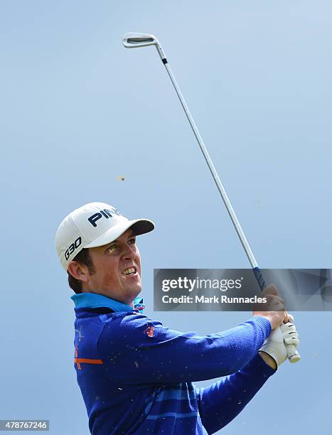 David Coupland of England in action during the third round of the 2015 SSE Scottish Hydro Challenge at the MacDonald Spey Valley Championship Golf...